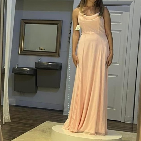 David’s Bridal Petal Pink Bridesmaid Dress - Picture 2 of 2
